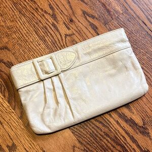 HOBO White Leather Clutch